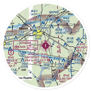 Athens Municipal Airport (F44) VFR Sectional Sticker (20 mile)