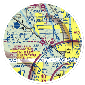 North Palm Beach County General Aviation Airport (F45) VFR Sectional Sticker (20 mile)
