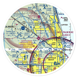 North Palm Beach County General Aviation Airport (F45) VFR Sectional Sticker (30 mile)