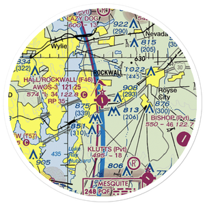 Rockwall Municipal Airport (F46) VFR Sectional Sticker (20 mile)