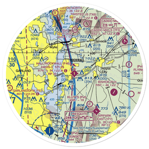 Rockwall Municipal Airport (F46) VFR Sectional Sticker (30 mile)