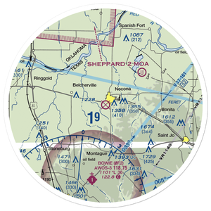 Nocona Airport (F48) VFR Sectional Sticker (30 mile)