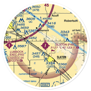 Slaton Municipal Airport (F49) VFR Sectional Sticker (20 mile)