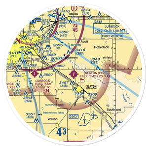 Slaton Municipal Airport (F49) VFR Sectional Sticker (30 mile)