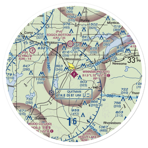 Winnsboro Municipal Airport (F51) VFR Sectional Sticker (30 mile)