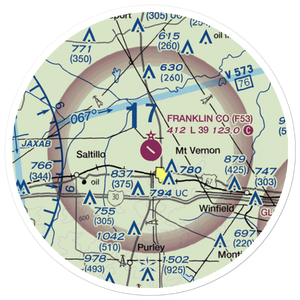 Franklin County Airport (F53) VFR Sectional Sticker (20 mile)