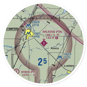Arledge Field (F56) VFR Sectional Sticker (20 mile)