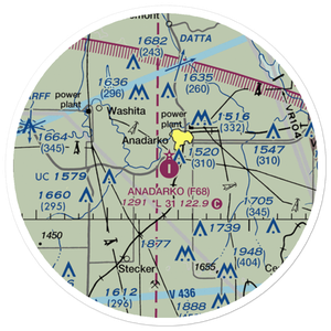 Anadarko Municipal Airport (F68) VFR Sectional Sticker (20 mile)