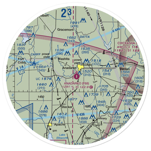 Anadarko Municipal Airport (F68) VFR Sectional Sticker (30 mile)