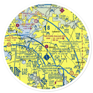 Air Park Dallas Airport (F69) VFR Sectional Sticker (30 mile)