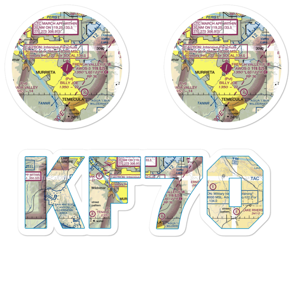 French Valley Airport (F70) VFR Sectional Sticker Pack 