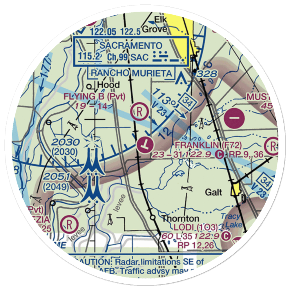 Franklin Field (F72) VFR Sectional Sticker (20 mile) 