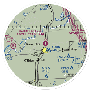 Harrison Field of Knox City Airport (F75) VFR Sectional Sticker (20 mile)