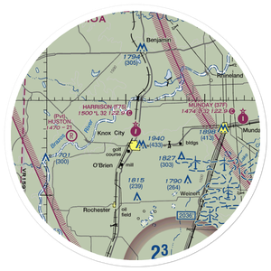 Harrison Field of Knox City Airport (F75) VFR Sectional Sticker (30 mile)