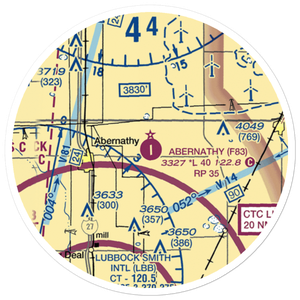 Abernathy Municipal Airport (F83) VFR Sectional Sticker (20 mile)