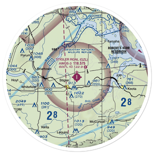 Stigler Regional Airport (GZL) VFR Sectional Sticker (30 mile)