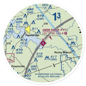 Union Parish Airport (F87) VFR Sectional Sticker (20 mile)