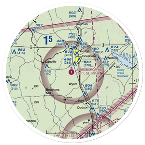 Jonesboro Airport (F88) VFR Sectional Sticker (30 mile)
