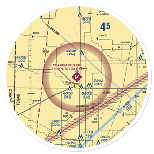 Yoakum County Airport (F98) VFR Sectional Sticker (30 mile)