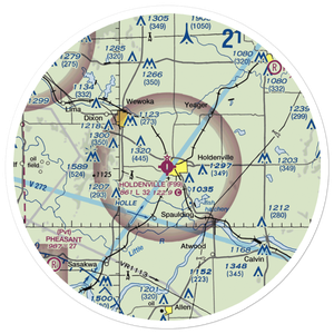Holdenville Municipal Airport (F99) VFR Sectional Sticker (30 mile)