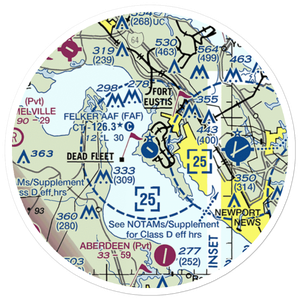 Felker Army Air Field (FAF) VFR Sectional Sticker (20 mile)