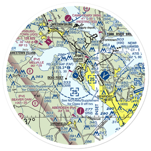 Felker Army Air Field (FAF) VFR Sectional Sticker (30 mile)