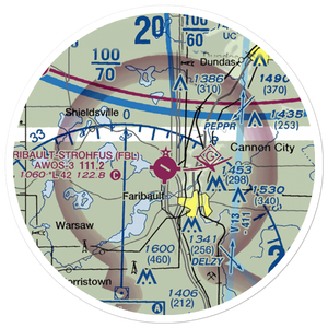 Faribault Municipal Airport-Liz Wall Strohfus Field (FBL) VFR Sectional Sticker (20 mile)