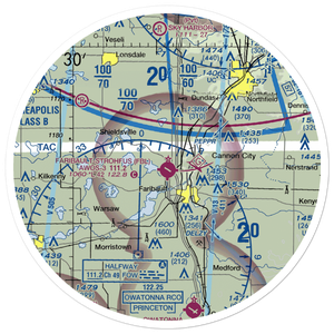 Faribault Municipal Airport-Liz Wall Strohfus Field (FBL) VFR Sectional Sticker (30 mile)