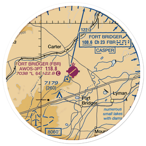 Fort Bridger Airport (FBR) VFR Sectional Sticker (20 mile)