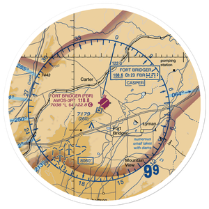 Fort Bridger Airport (FBR) VFR Sectional Sticker (30 mile)