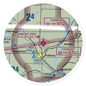 Fairbury Municipal Airport (FBY) VFR Sectional Sticker (20 mile)