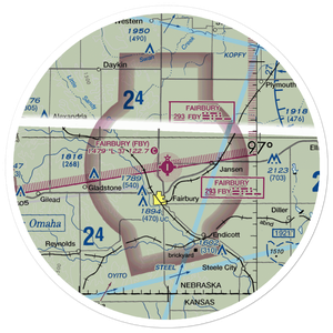 Fairbury Municipal Airport (FBY) VFR Sectional Sticker (30 mile)