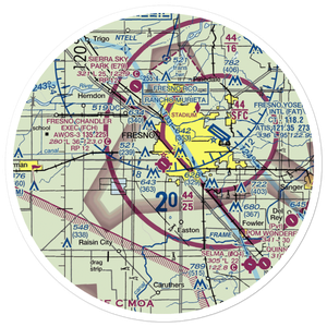 Fresno Chandler Executive Airport (FCH) VFR Sectional Sticker (30 mile)