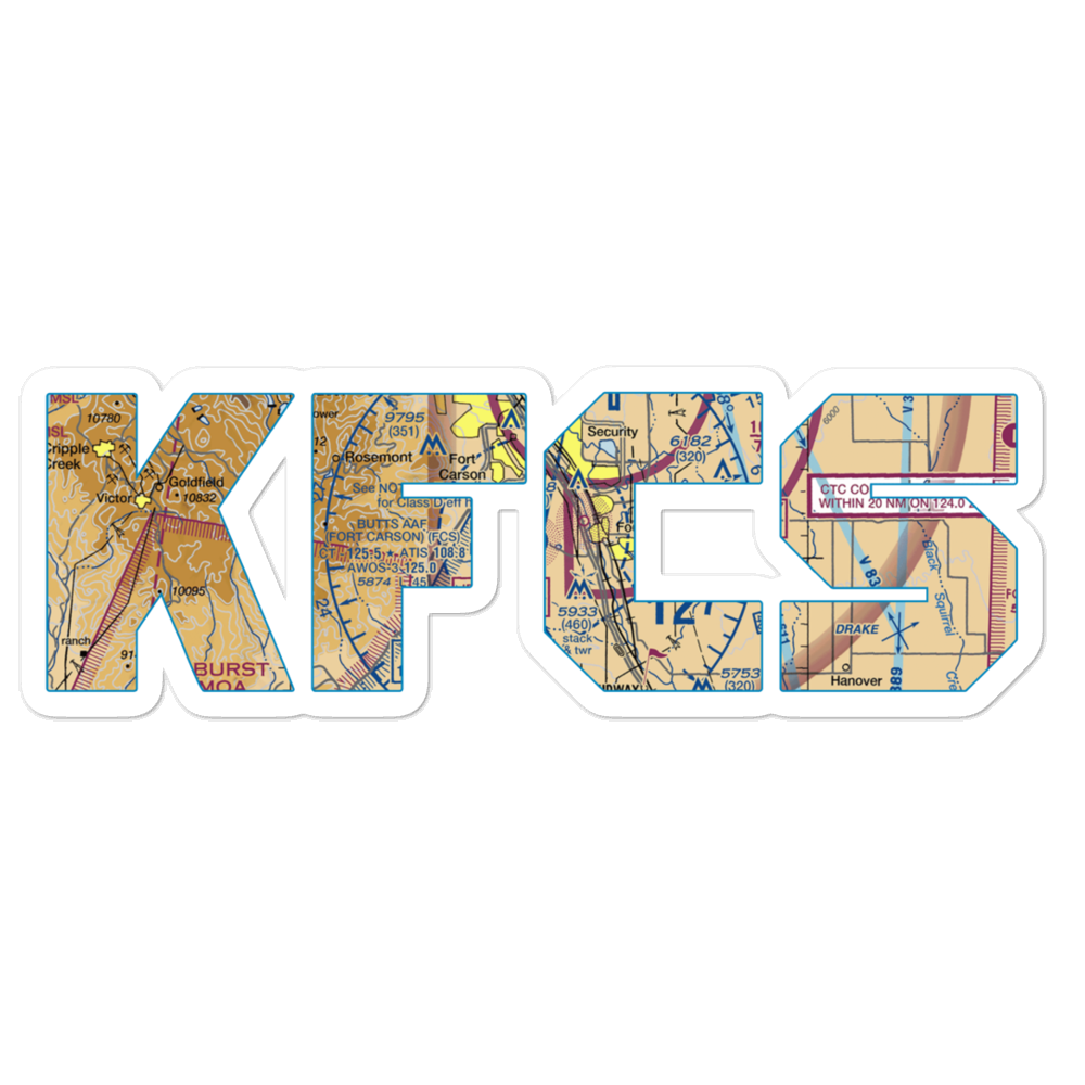 Butts AAF (Fort Carson) Air Field (FCS) VFR Sectional Sticker 