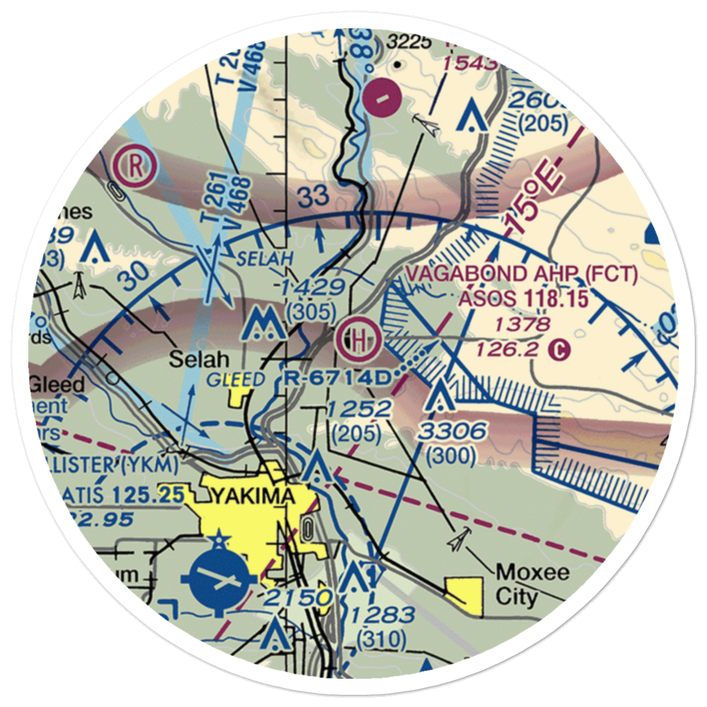 Vagabond Army Heliport (FCT) VFR Sectional Sticker (20 mile) 