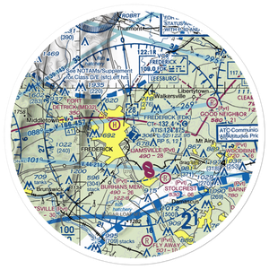 Frederick Municipal Airport (FDK) VFR Sectional Sticker (30 mile)