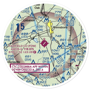 Fairfield County Airport (FDW) VFR Sectional Sticker (20 mile)