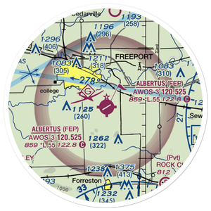 Albertus Airport (FEP) VFR Sectional Sticker (20 mile)