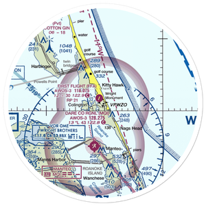 First Flight Airport (FFA) VFR Sectional Sticker (30 mile)