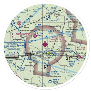Fairfield Municipal Airport (FFL) VFR Sectional Sticker (30 mile)