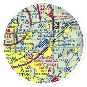 Wright-Patterson Air Force Base (FFO) VFR Sectional Sticker (20 mile)