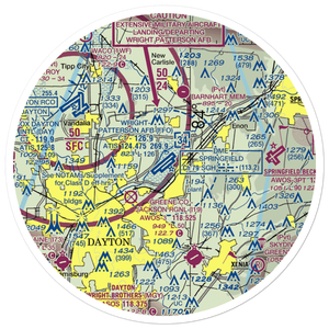 Wright-Patterson Air Force Base (FFO) VFR Sectional Sticker (30 mile)