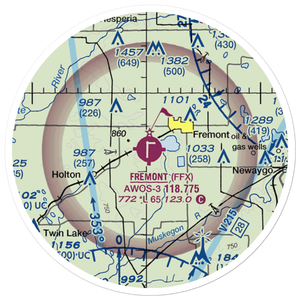 Fremont Municipal Airport (FFX) VFR Sectional Sticker (20 mile)