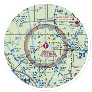 Fremont Municipal Airport (FFX) VFR Sectional Sticker (30 mile)