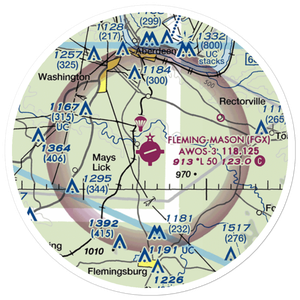 Fleming Mason Airport (FGX) VFR Sectional Sticker (20 mile)