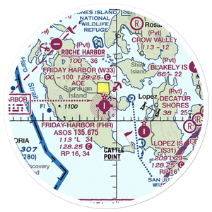 Friday Harbor Airport (FHR) VFR Sectional Sticker (20 mile)