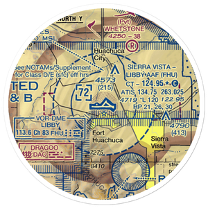Sierra Vista Municipal Libby Army Air Field (FHU) VFR Sectional Sticker (20 mile)