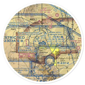 Sierra Vista Municipal Libby Army Air Field (FHU) VFR Sectional Sticker (30 mile)