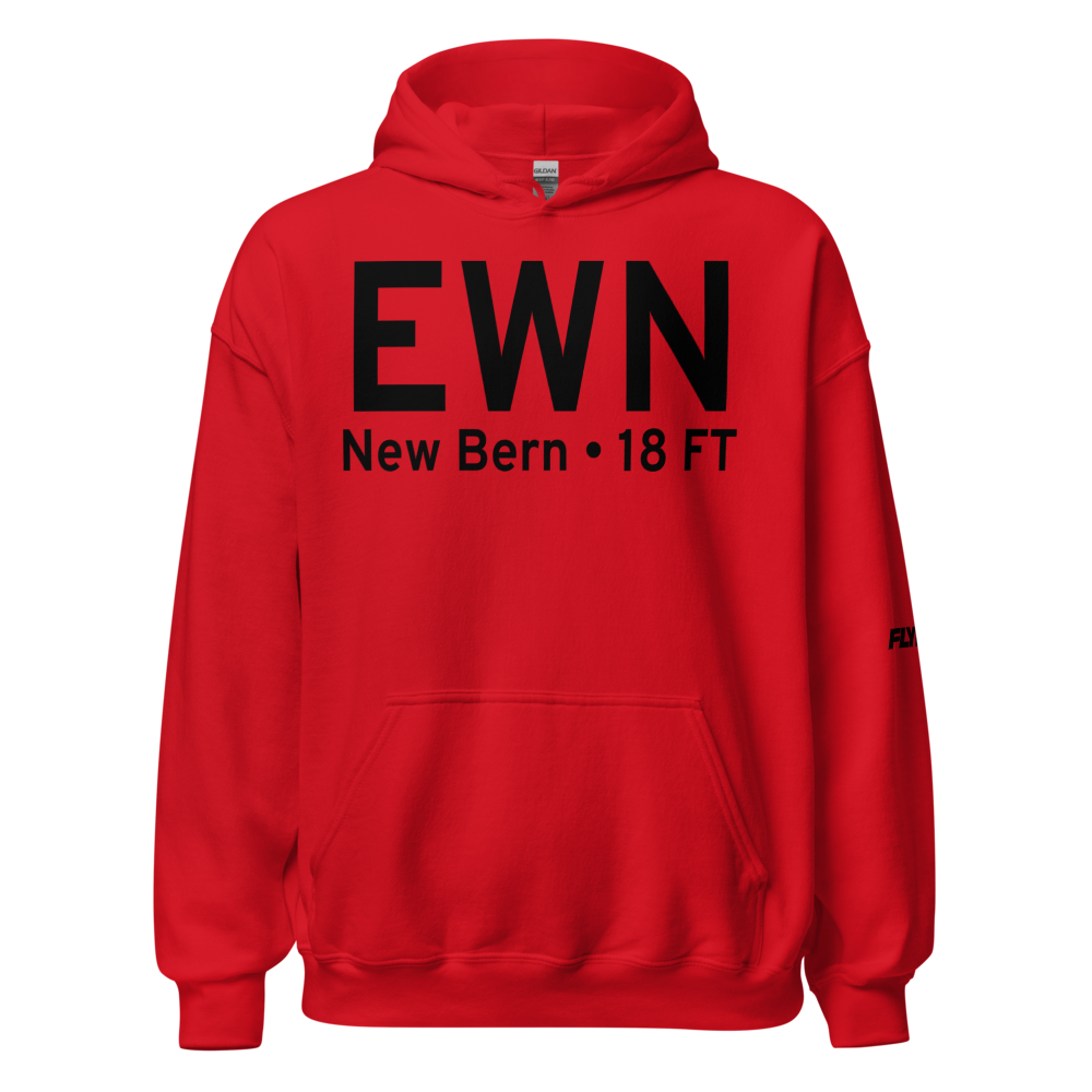 New Bern (KEWN) Airport Hoodie Sweatshirt 