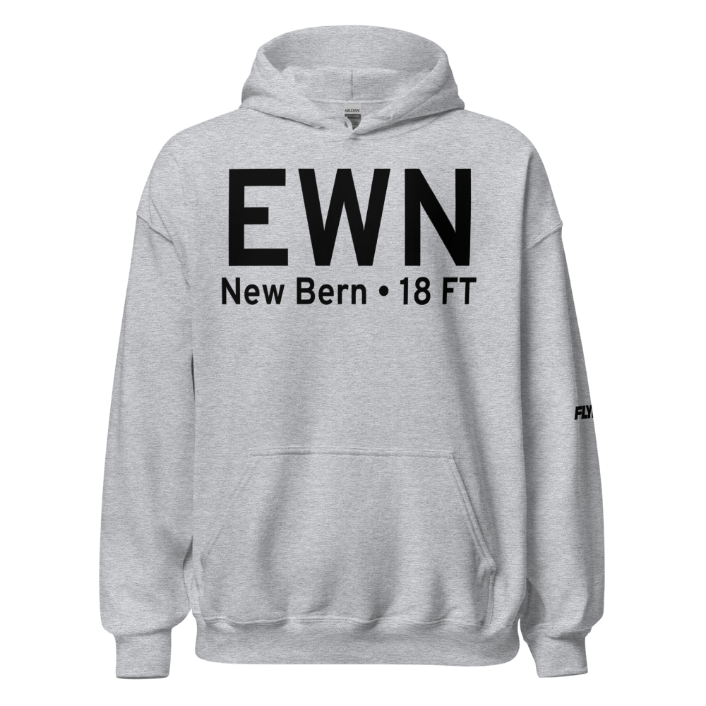 New Bern (KEWN) Airport Hoodie Sweatshirt 
